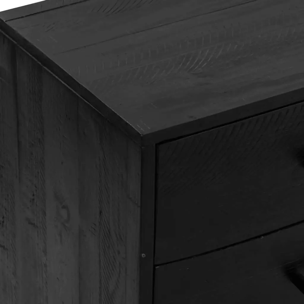 Sideboard Black 110x35x70 cm Solid Pinewood 349922