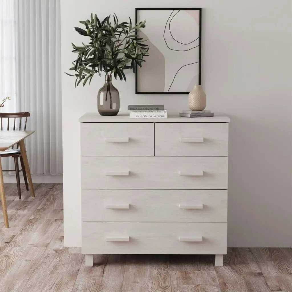 Sideboard "HAMAR" White 79x40x80 cm Solid Wood Pine 340421