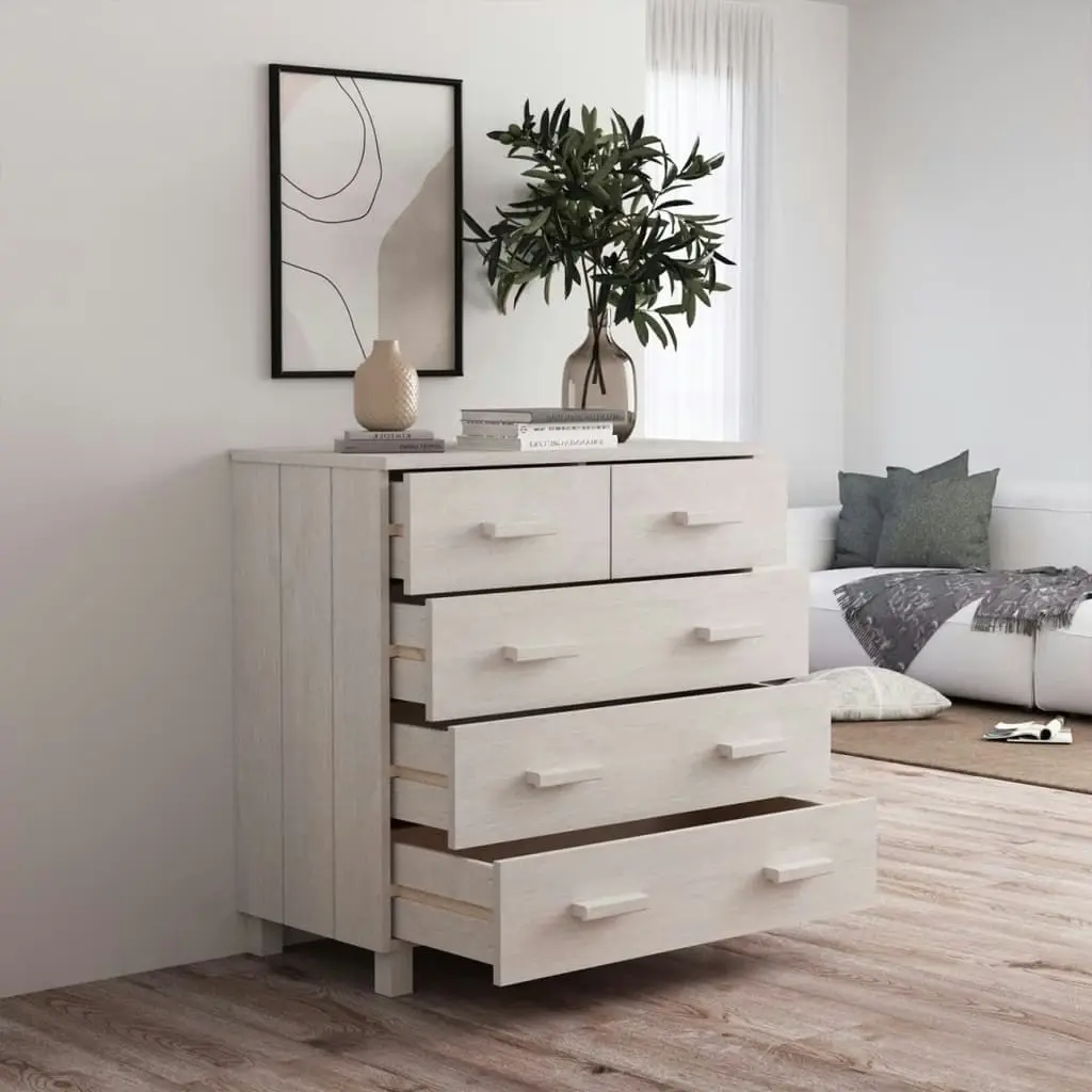 Sideboard "HAMAR" White 79x40x80 cm Solid Wood Pine 340421