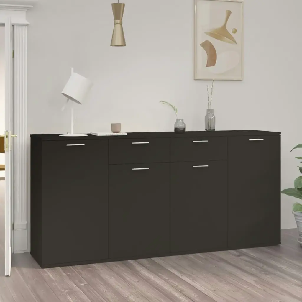 Sideboard Black 160x36x75 cm Engineered Wood 3074928