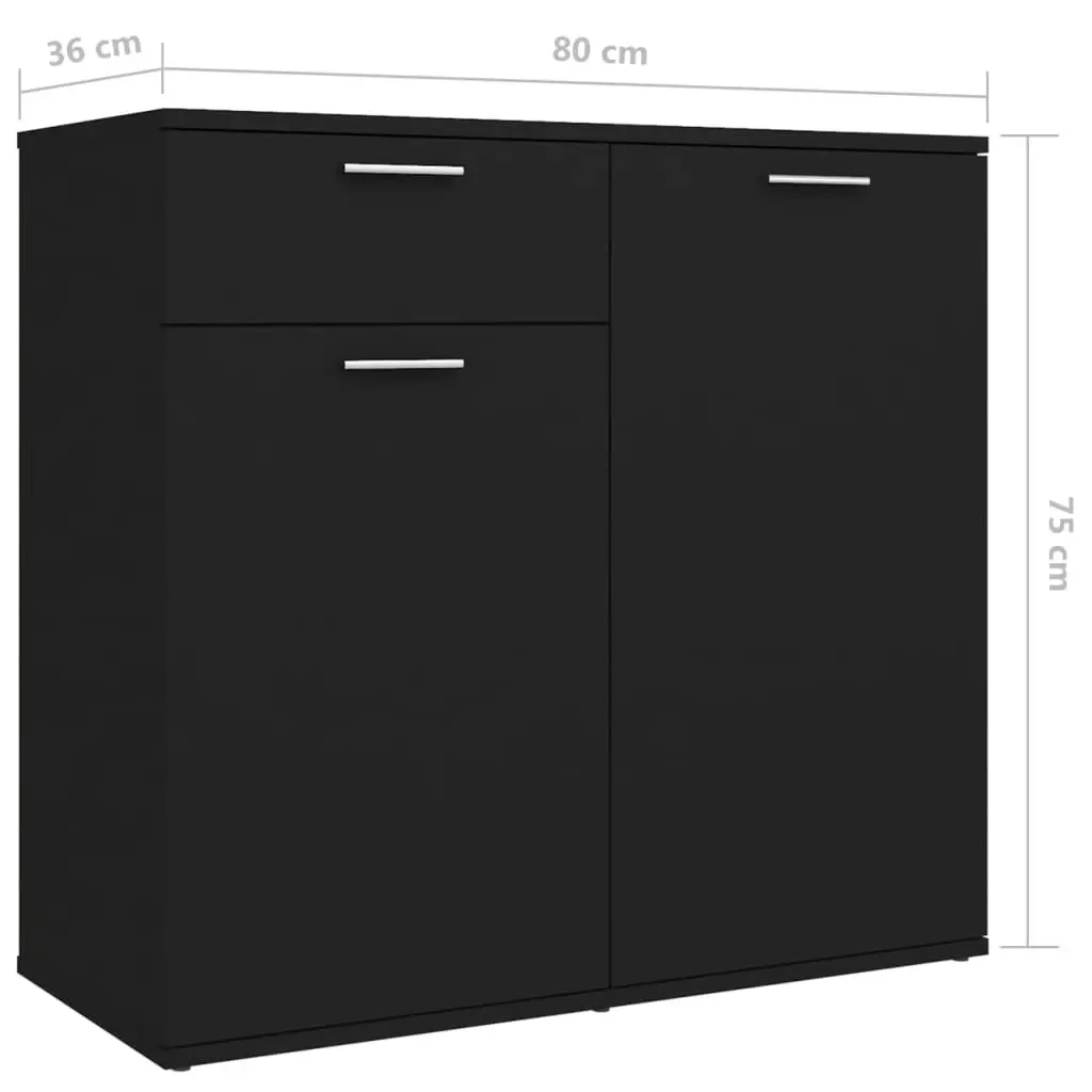 Sideboard Black 160x36x75 cm Engineered Wood 3074928