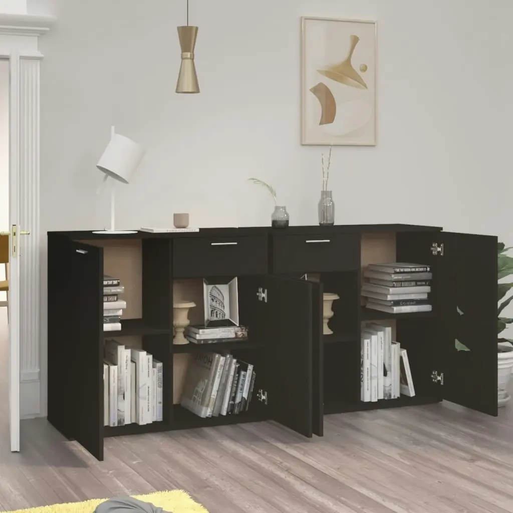 Sideboard Black 160x36x75 cm Engineered Wood 3074928