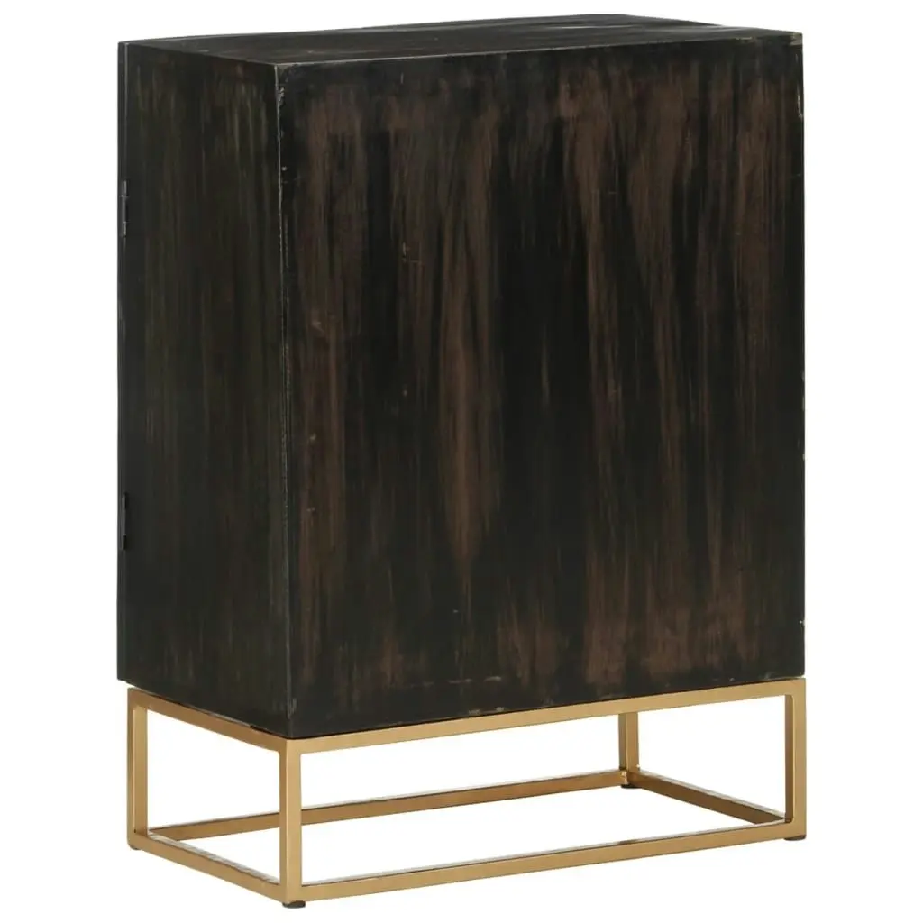 Sideboard Black 55x34x75 cm Solid Wood Mango and Iron 351679