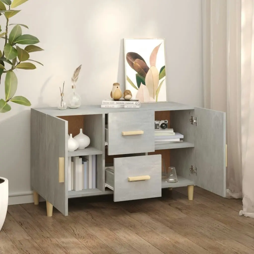 Sideboard Concrete Grey 100x36x60 cm Engineered Wood 812514