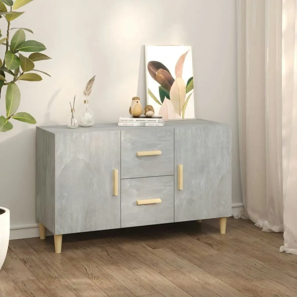 Sideboard Concrete Grey 100x36x60 cm Engineered Wood 812514