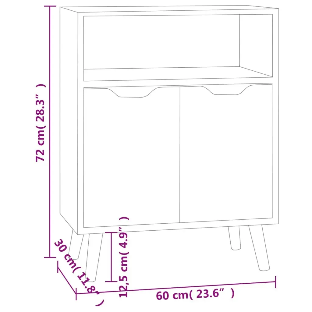 Sideboard Black 60x30x72 cm Engineered Wood 326823