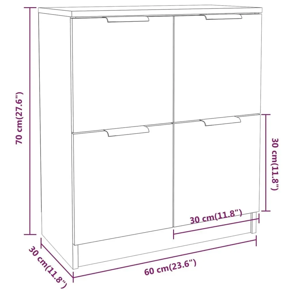 Sideboard Grey Sonoma 60x30x70 cm Engineered Wood 816995