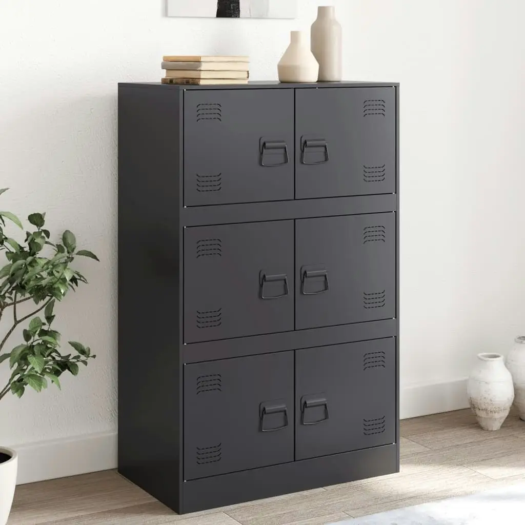 Sideboard Black 67x39x107 cm Steel 841655