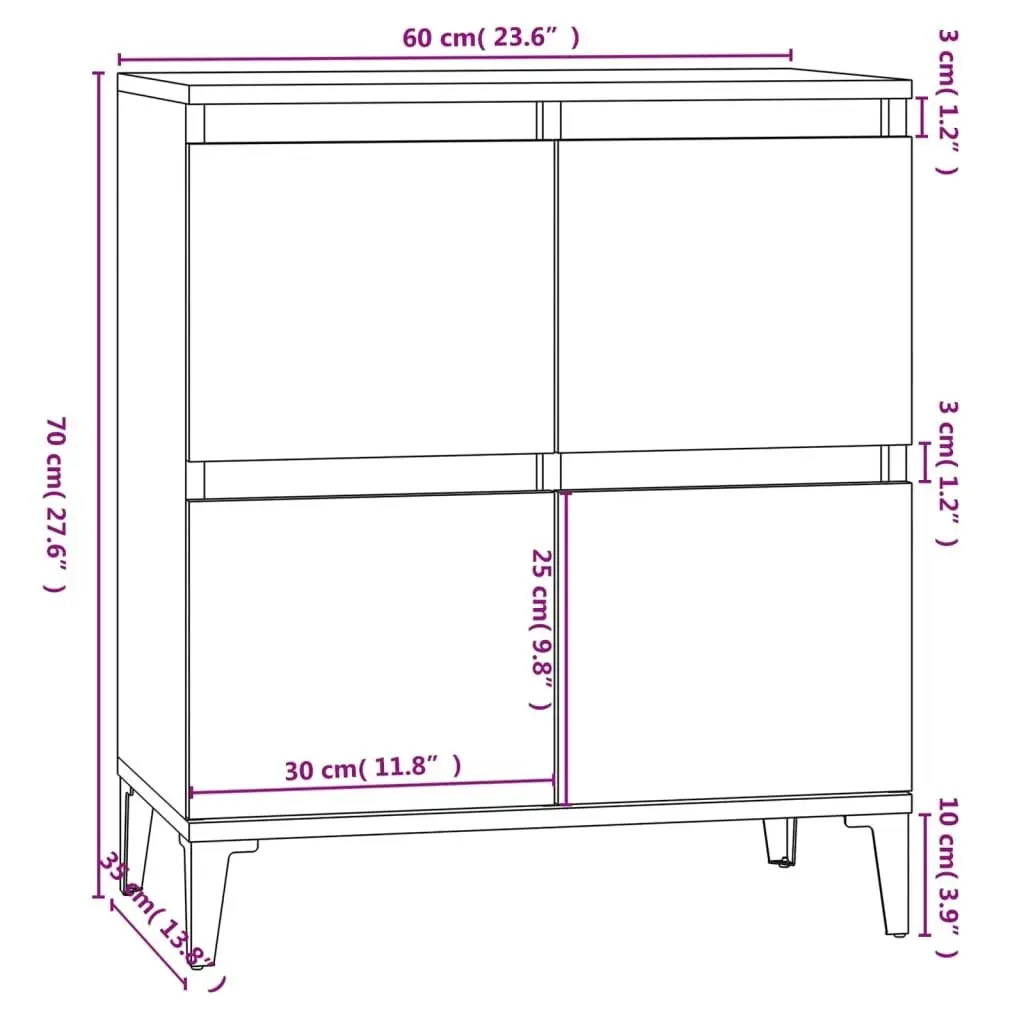 Sideboard Concrete Grey 60x35x70 cm Engineered Wood 821168