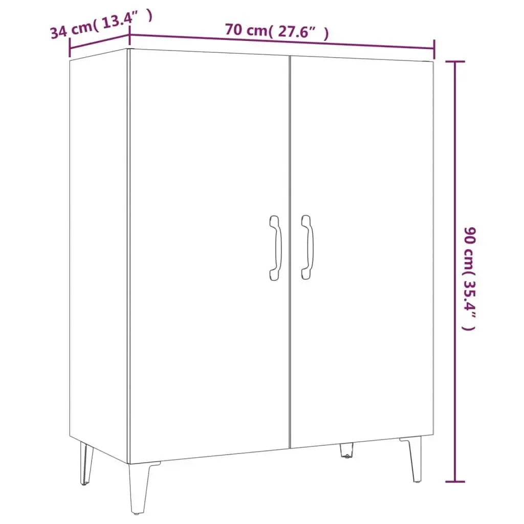 Sideboard Concrete Grey 70x34x90 cm Engineered Wood 812109