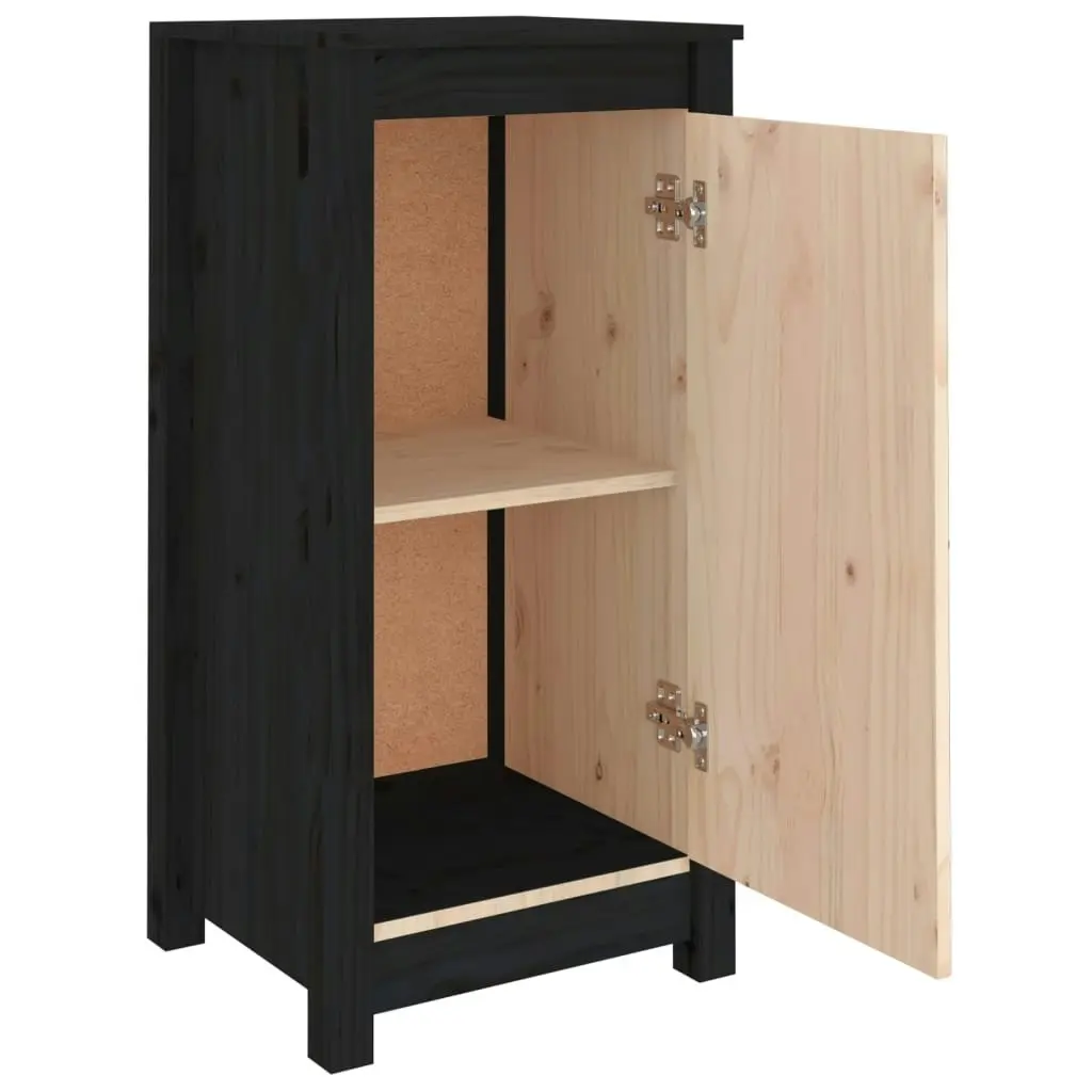 Sideboard Black 39x35x80 cm Solid Wood Pine 813732