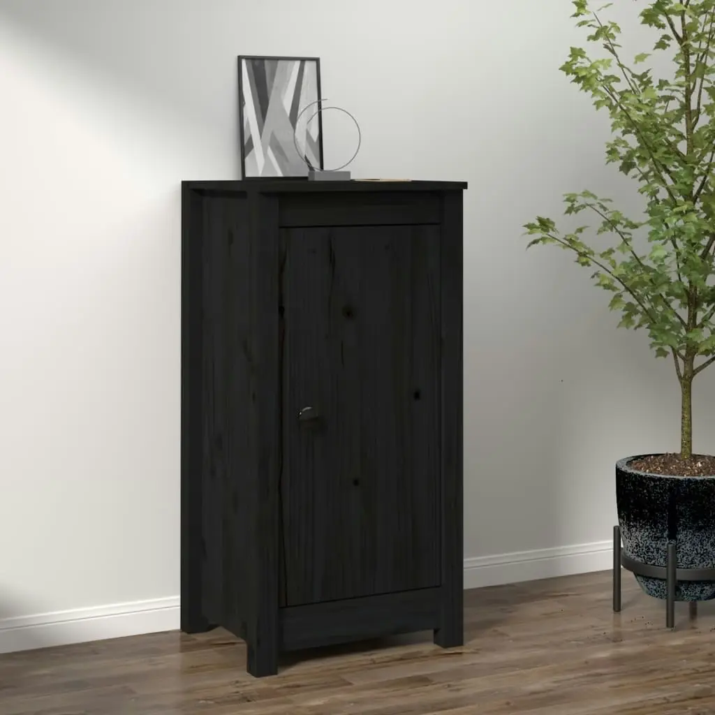 Sideboard Black 39x35x80 cm Solid Wood Pine 813732