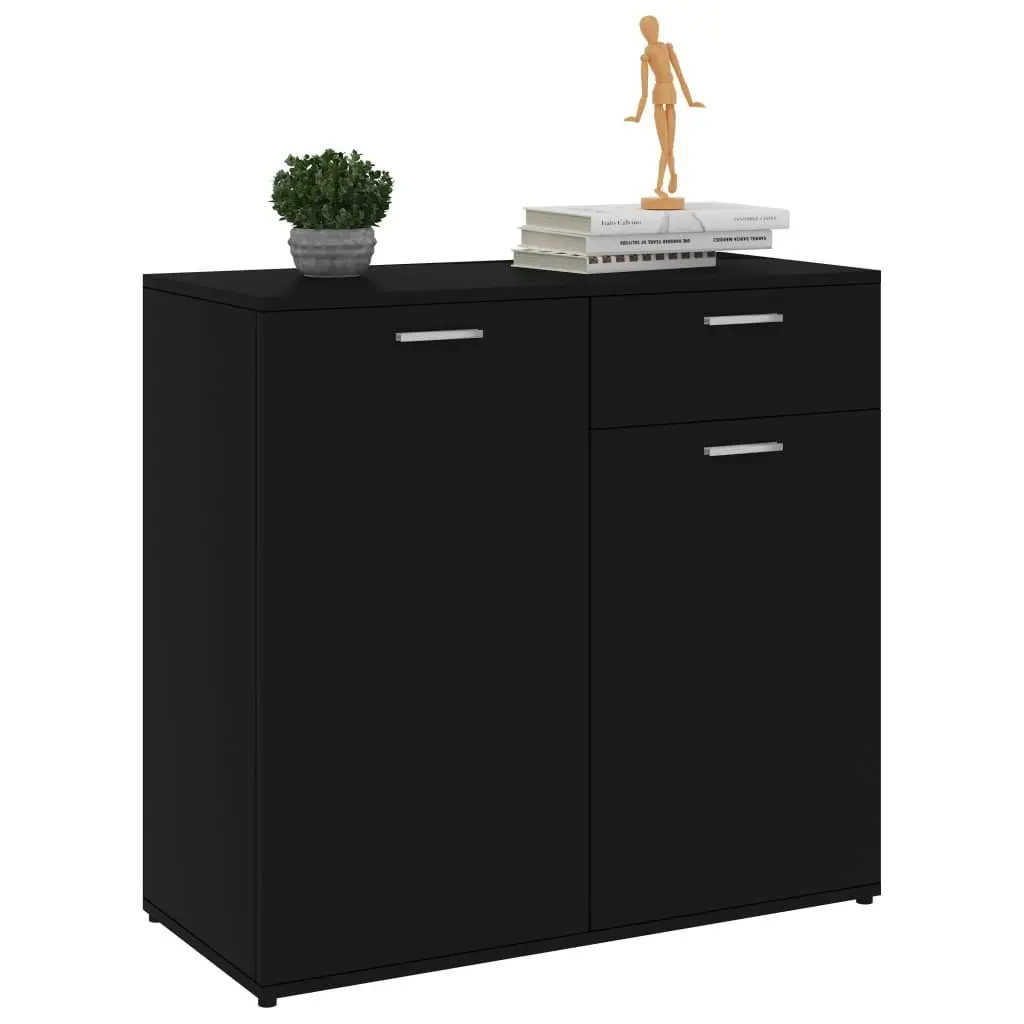 Sideboard Black 80x36x75 cm Engineered Wood 801833