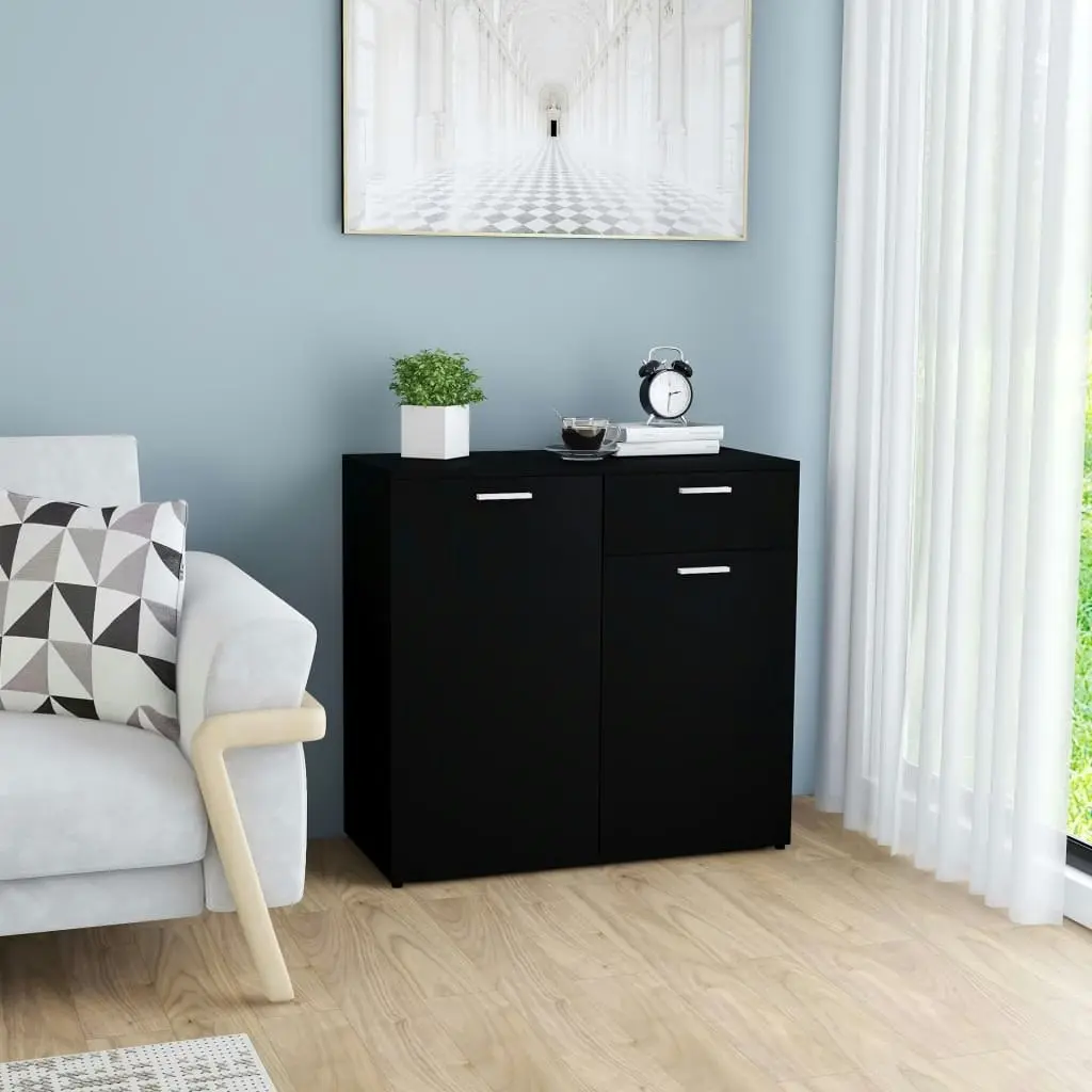 Sideboard Black 80x36x75 cm Engineered Wood 801833