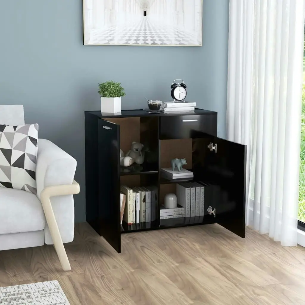 Sideboard Black 80x36x75 cm Engineered Wood 801833