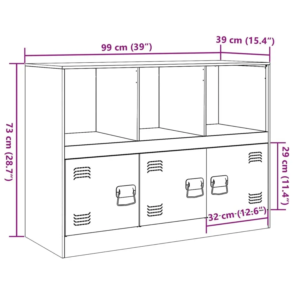 Sideboard Black 99x39x73 cm Steel 841787