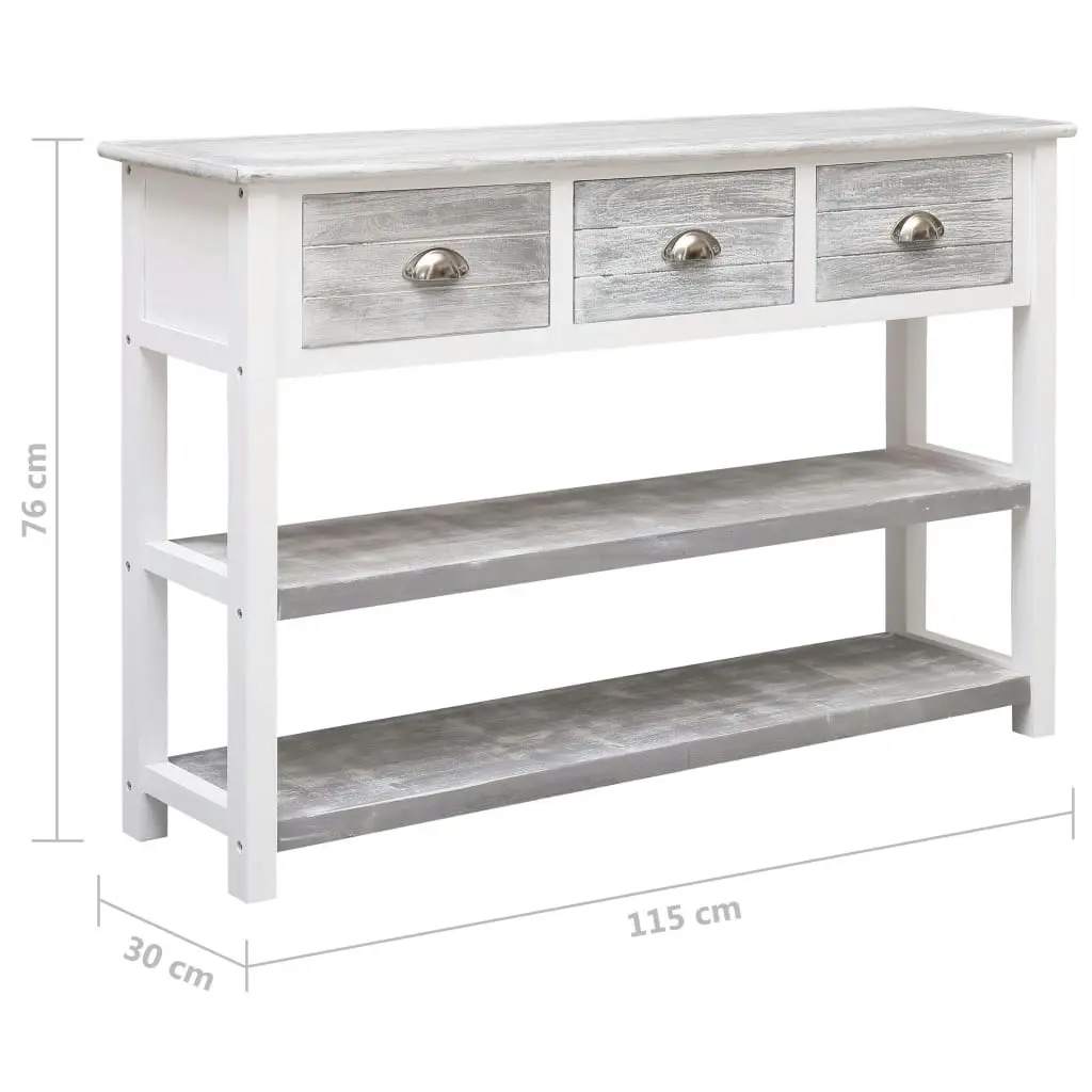 Sideboard Antique Grey 115x30x76 cm Wood 284163