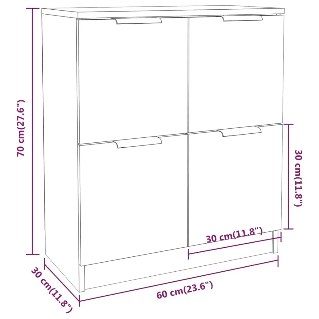 Sideboard Concrete Grey 60x30x70 cm Engineered Wood 811101