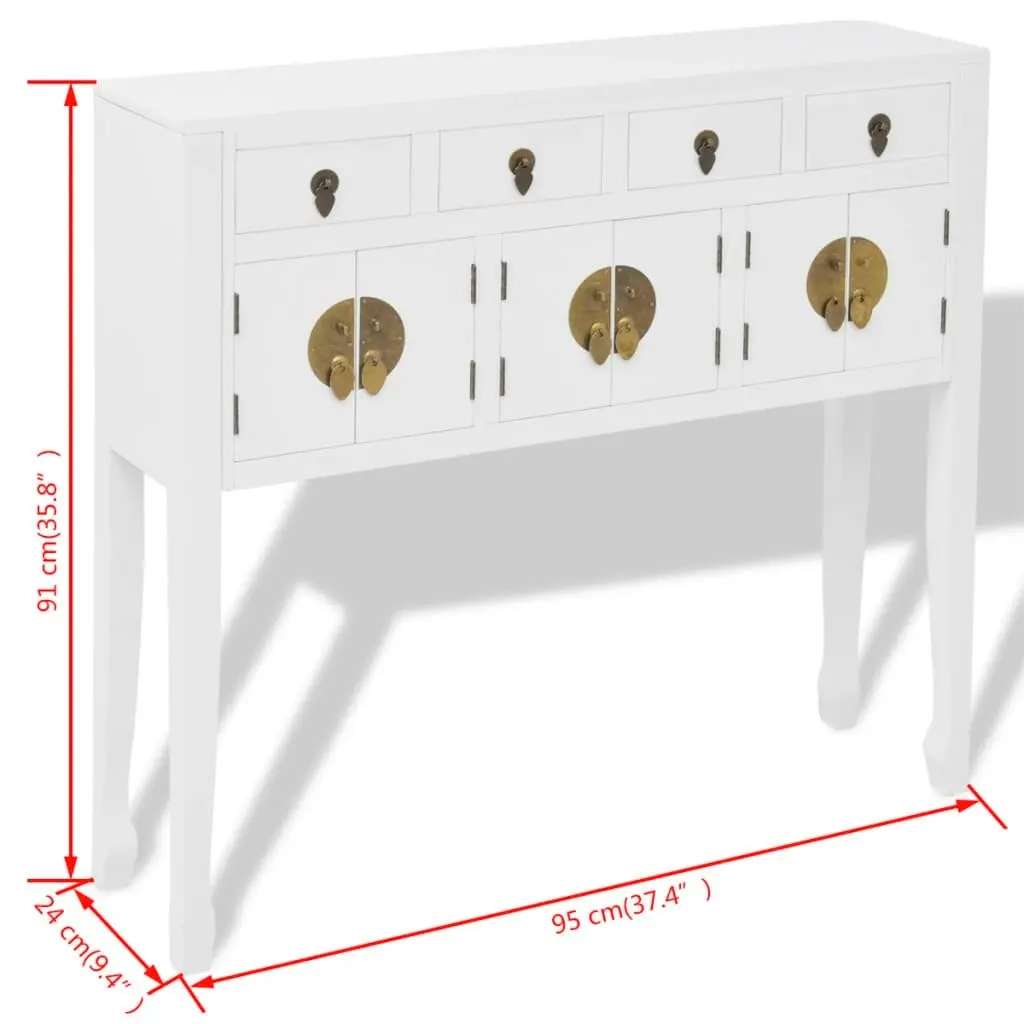 Sideboard Chinese Style Solid Wood White 242647