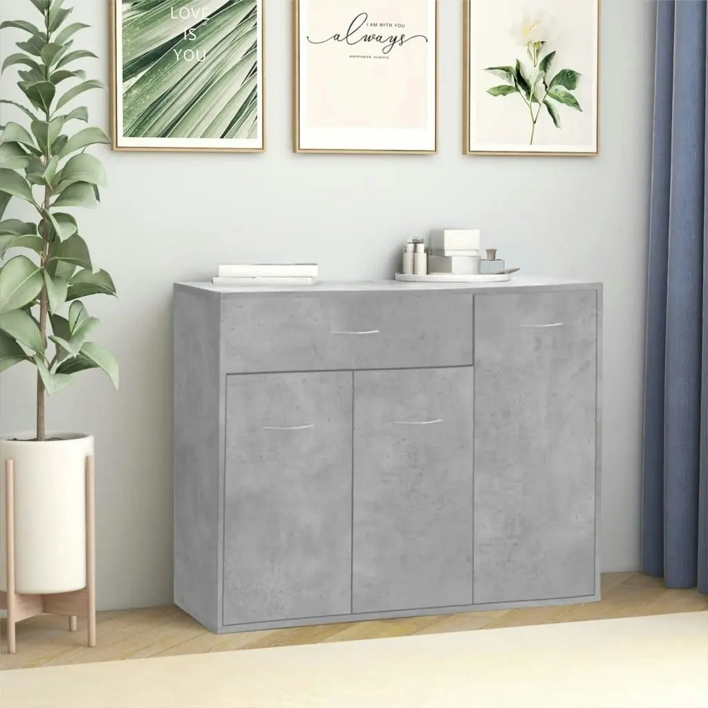 Sideboard Concrete Grey 88x30x70 cm Engineered Wood 800679