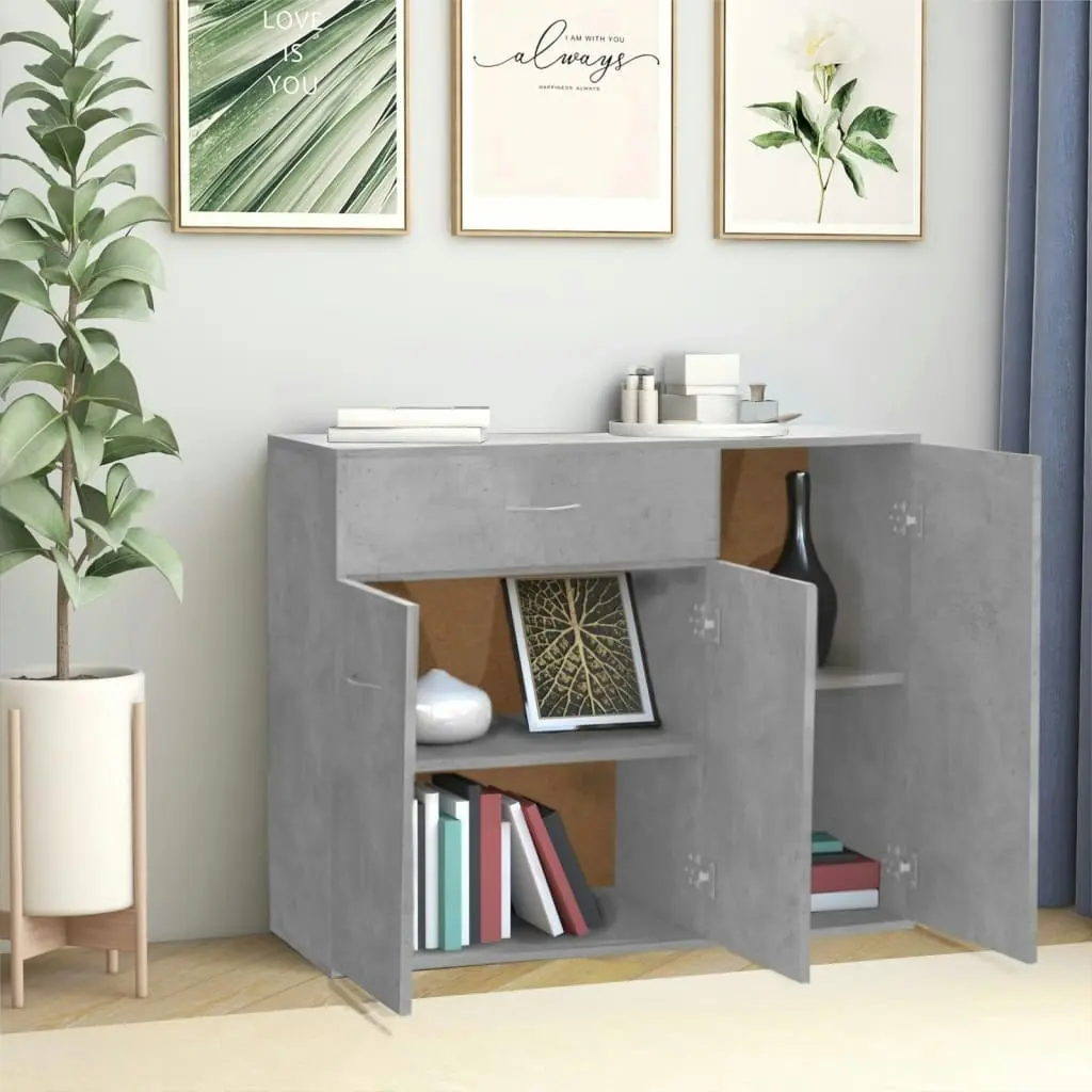 Sideboard Concrete Grey 88x30x70 cm Engineered Wood 800679