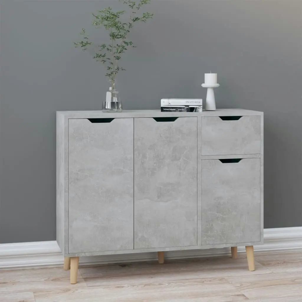 Sideboard Concrete Grey 90x30x72 cm Engineered Wood 326817