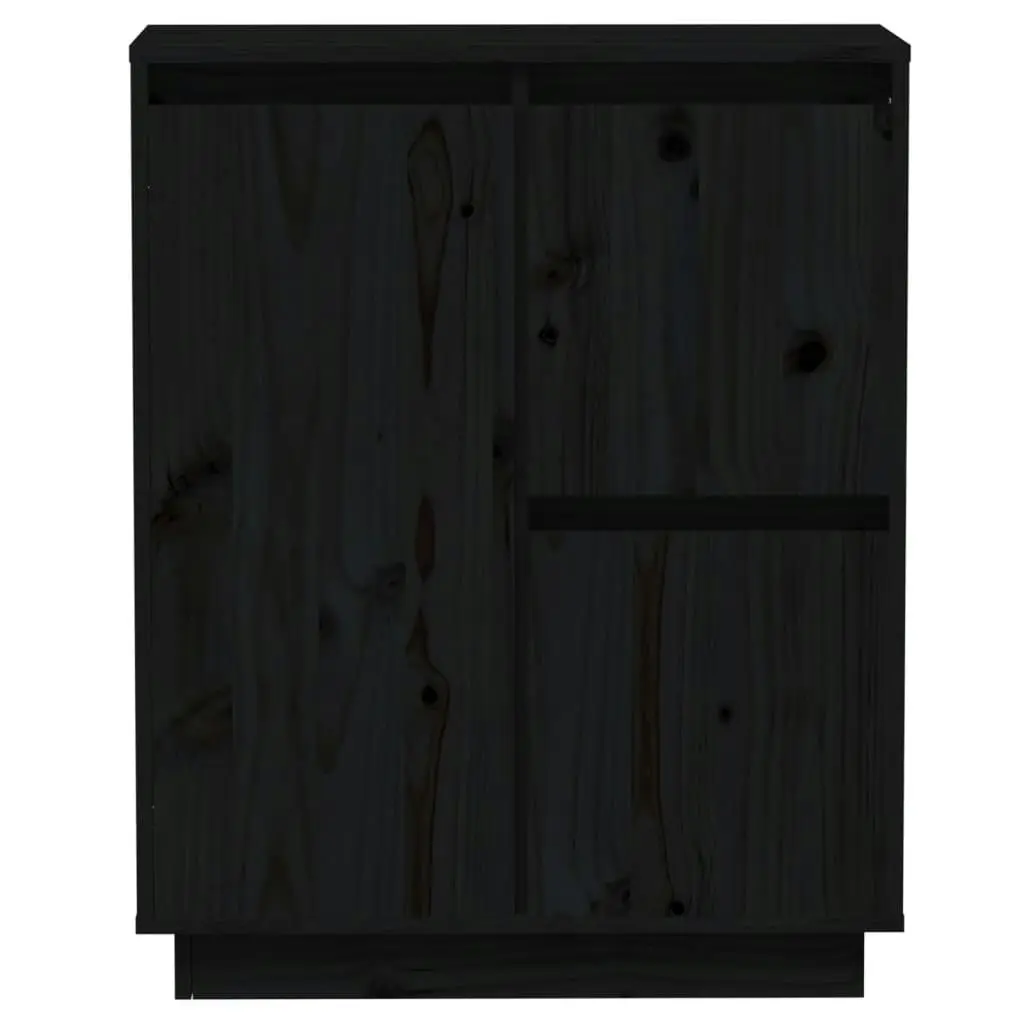 Sideboard Black 60x34x75 cm Solid Wood Pine 813394