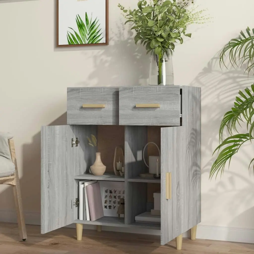 Sideboard Grey Sonoma 69.5x34x89 cm Engineered Wood 817358