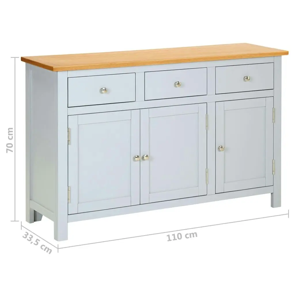 Sideboard 110x33.5x70 cm Solid Oak Wood 288633