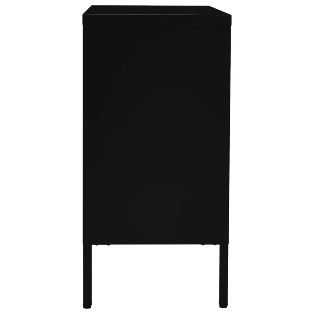 Sideboard Black 75x35x70 cm Steel and Tempered Glass 336073