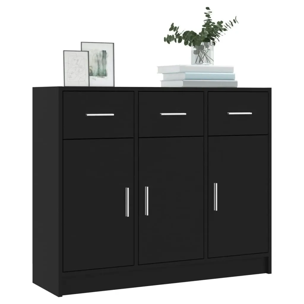 Sideboard Black 91x28x75 cm Engineered Wood 823009