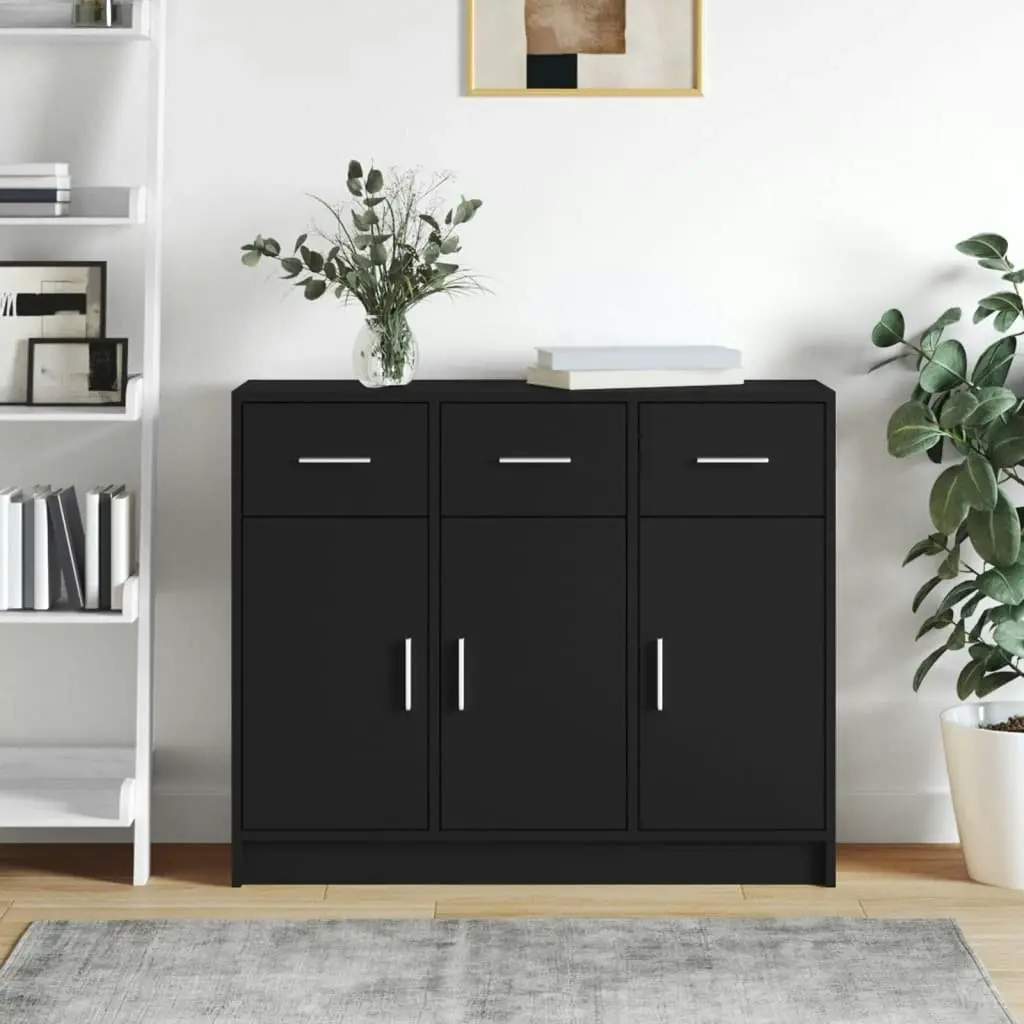 Sideboard Black 91x28x75 cm Engineered Wood 823009