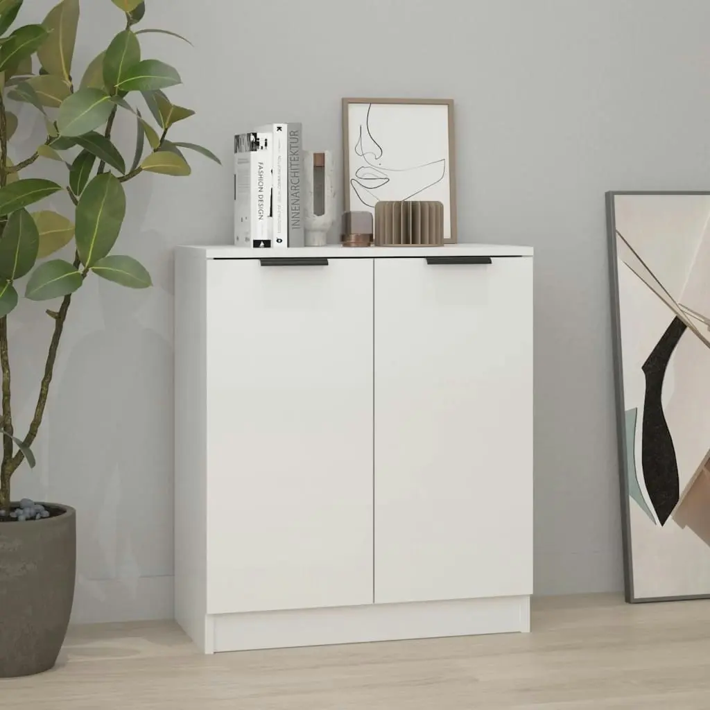 Sideboard High Gloss White 60x30x70 cm Engineered Wood 811067