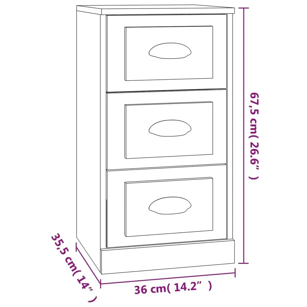 Sideboard Grey Sonoma 36x35.5x67.5 cm Engineered Wood 816222