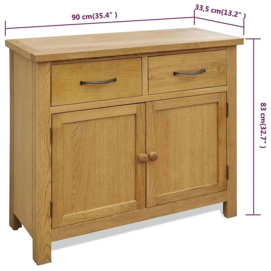 Sideboard 90x33.5x83 cm Solid Oak Wood 242744