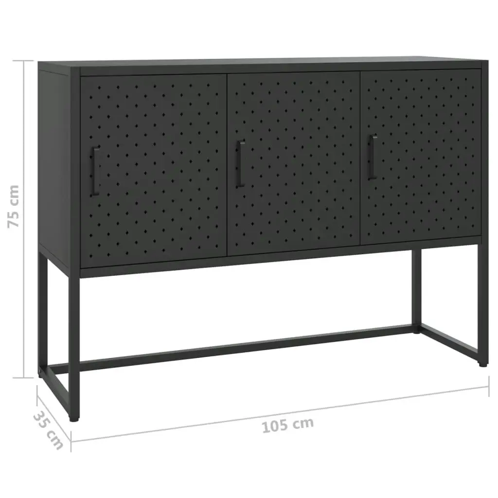 Sideboard Black 105x35x75 cm Steel 335868