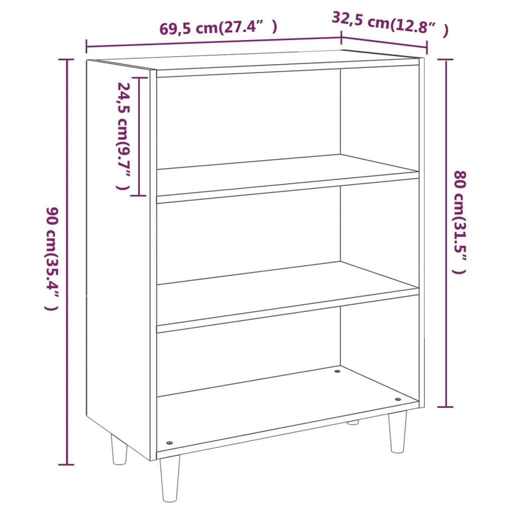 Sideboard Concrete Grey 69.5x32.5x90 cm Engineered Wood 812244