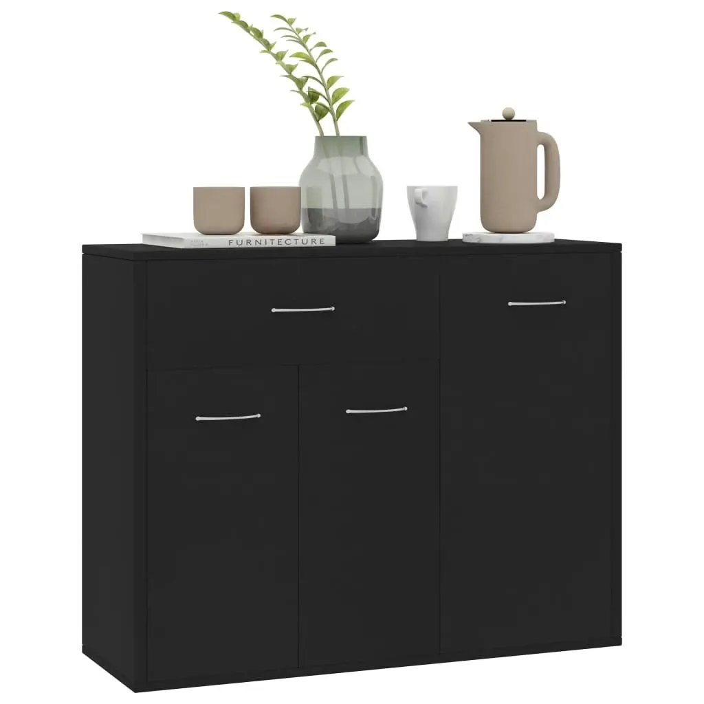 Sideboard Black 88x30x70 cm Engineered Wood 800676