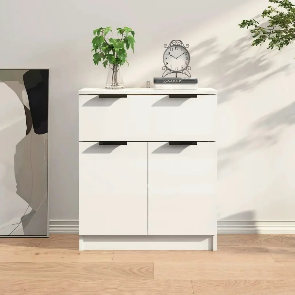 Sideboard High Gloss White 60x30x70 cm Engineered Wood 811094