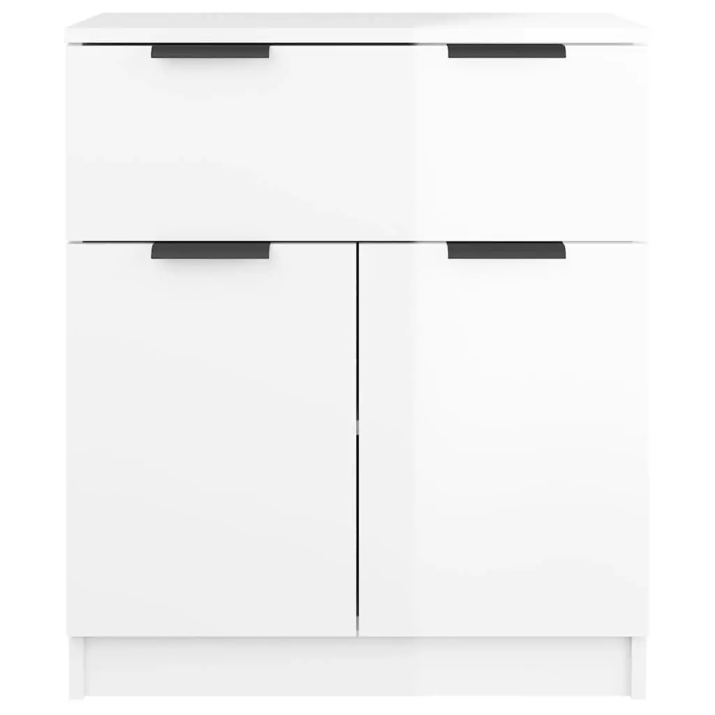 Sideboard High Gloss White 60x30x70 cm Engineered Wood 811094