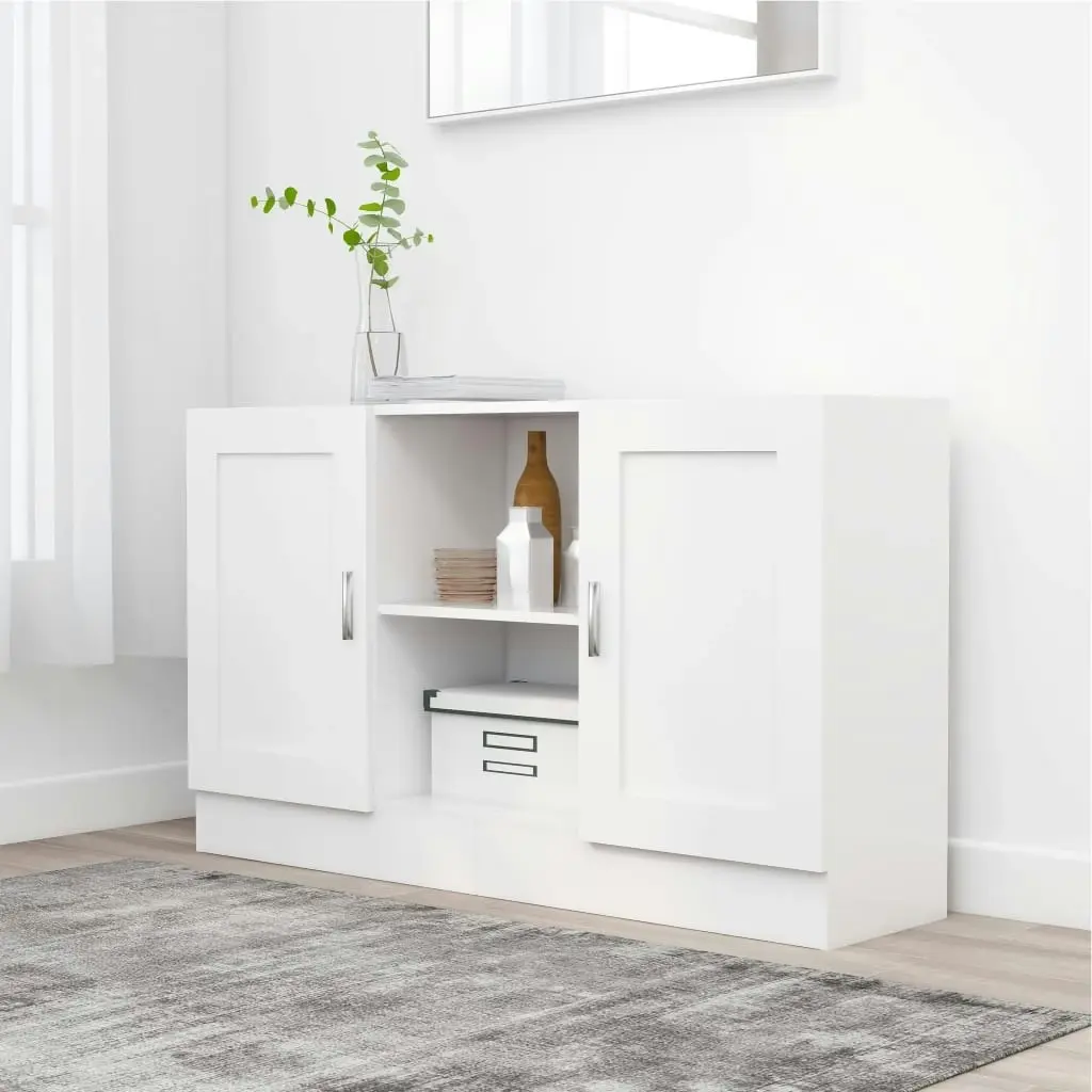 Sideboard High Gloss White 120x30.5x70 cm Engineered Wood 802783