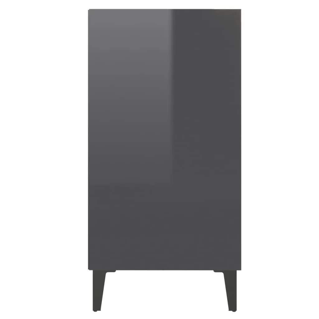 Sideboard High Gloss Grey 57x35x70 cm Engineered Wood 806066