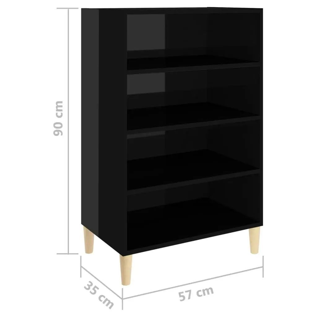 Sideboard High Gloss Black 57x35x90 cm Engineered Wood 806128