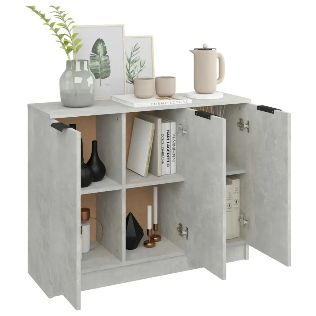 Sideboard Concrete Grey 90.5x30x70 cm Engineered Wood 811191