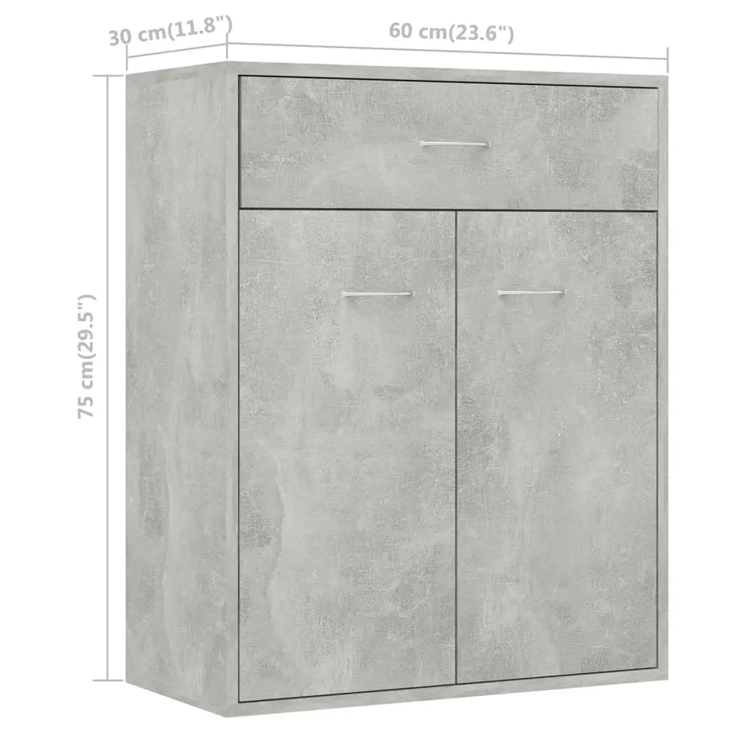 Sideboard Concrete Grey 60x30x75 cm Engineered Wood 800715