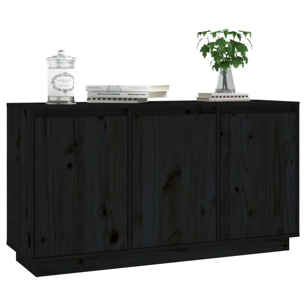 Sideboard Black 111x34x60 cm Solid Wood Pine 813813