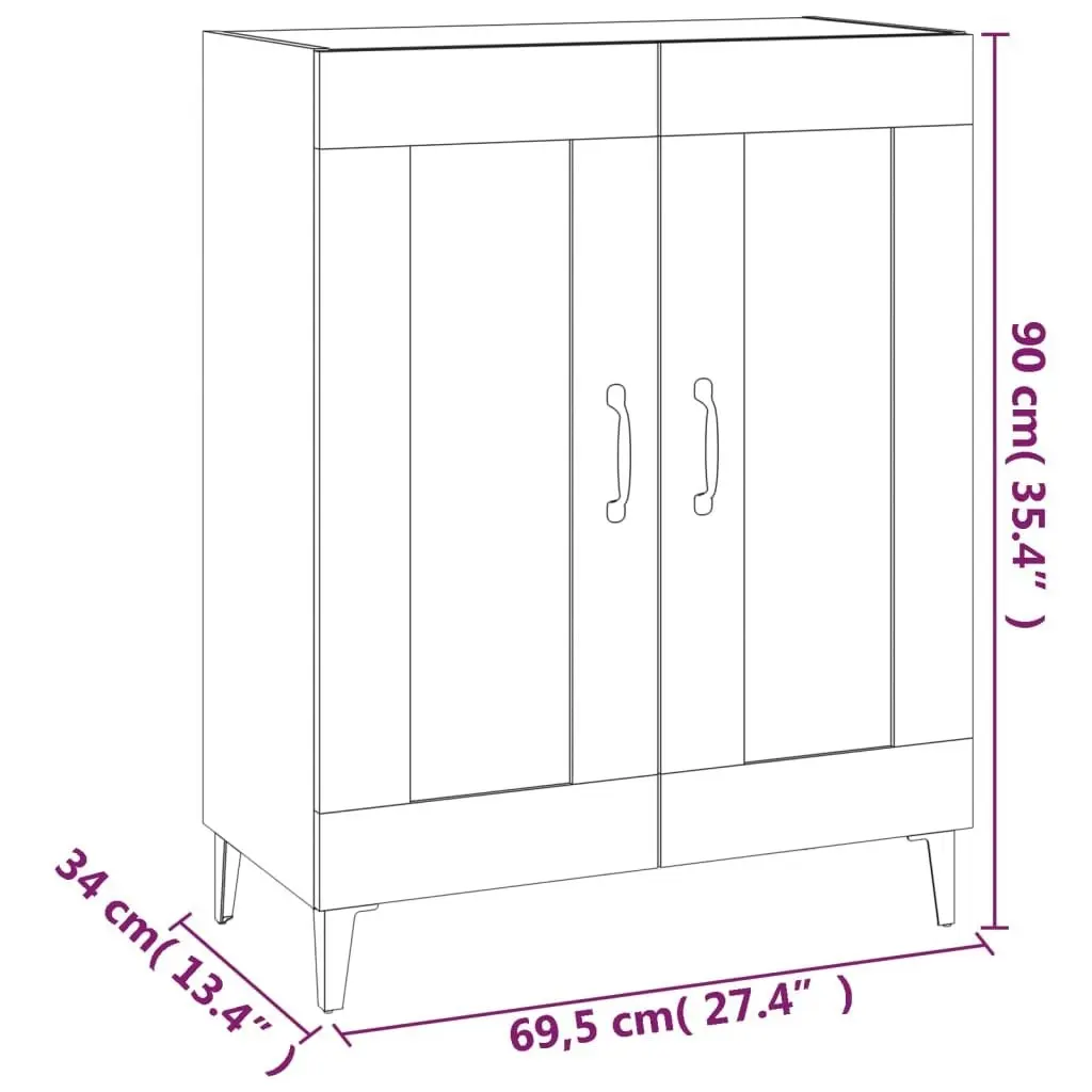 Sideboard Black 69.5x34x90 cm Engineered Wood 812142