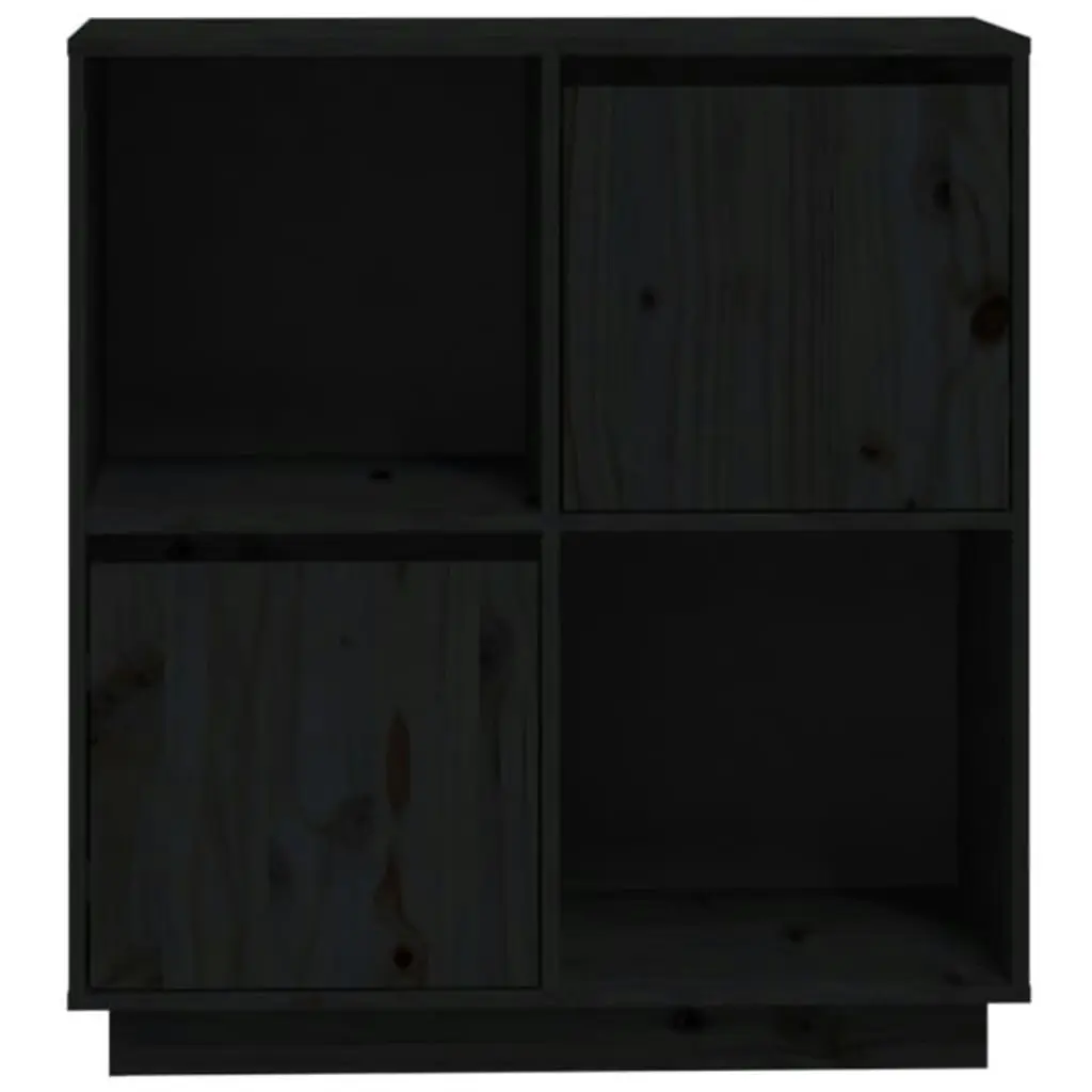 Sideboard Black 74x35x80 cm Solid Wood Pine 814353