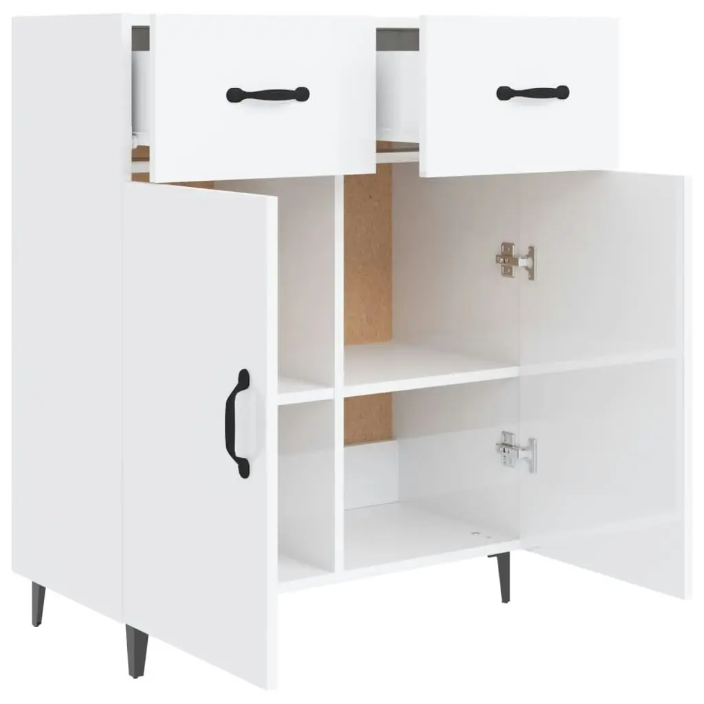 Sideboard High Gloss White 69.5x34x90 cm Engineered Wood 812201