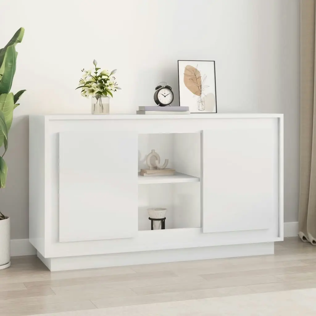 Sideboard High Gloss White 102x35x60 cm Engineered Wood 831879